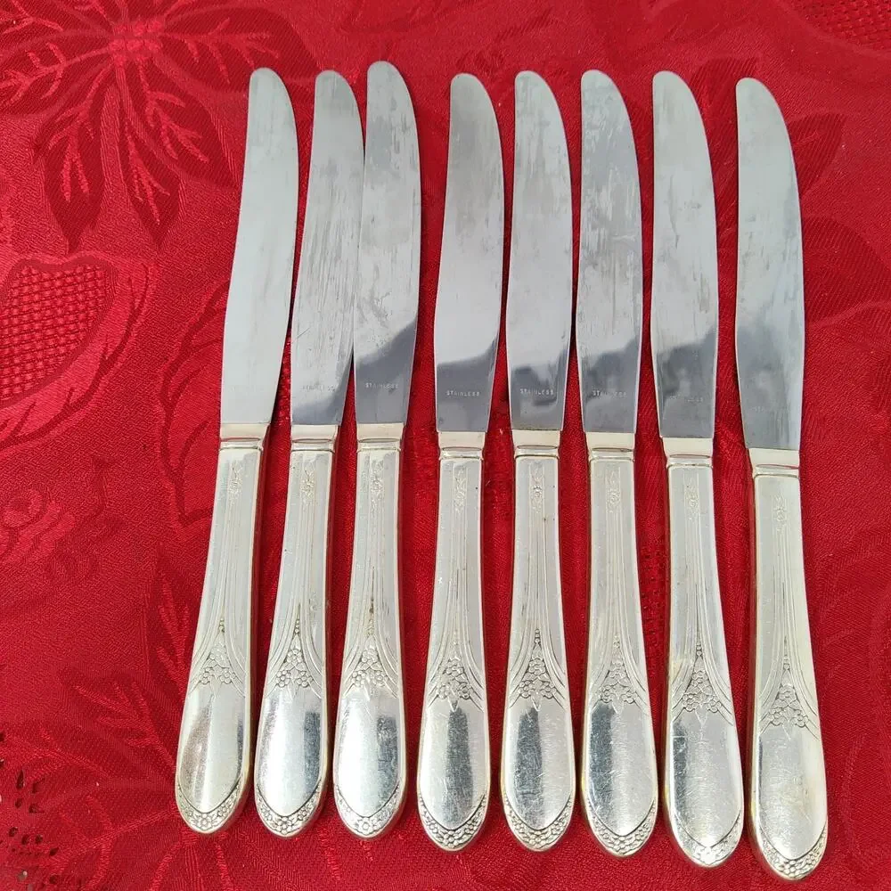 8X BK Butter Knives Rogers International MARY Lou DEVONSHIRE Silverplate